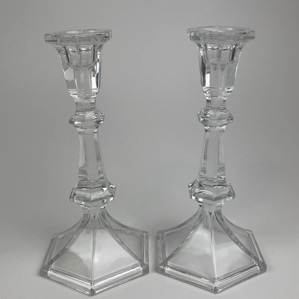 Lenox Crystal Candlestick Tapered Holder Set of 2 Tabletop Centerpiece 8